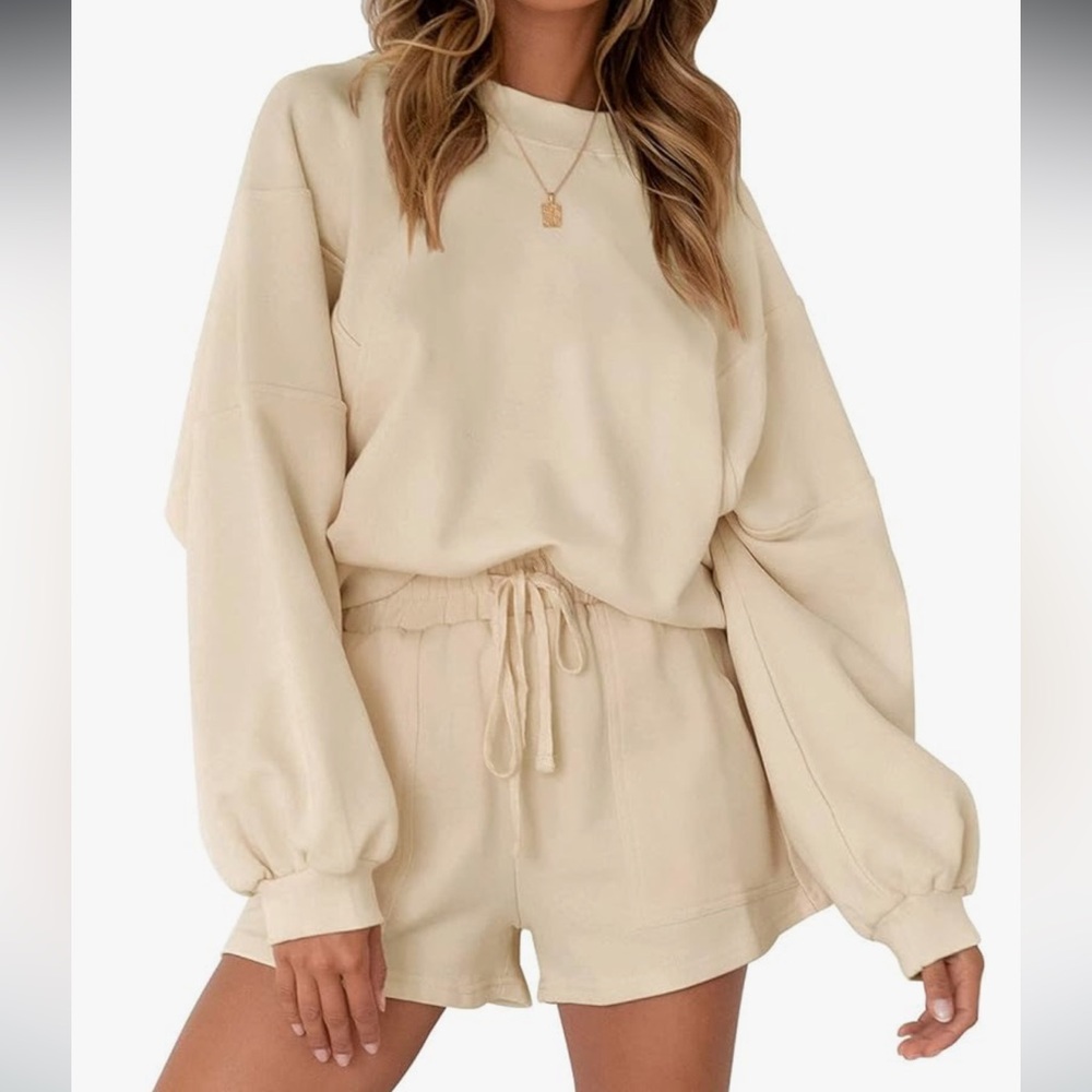 MEROKEETY Women's 2025 Oversized Batwing Sleeve Lounge Set